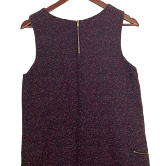 Dark Purple & Navy TWEED Shift Dress with POCKETS - Merona - Size M - Picture 10 of 13